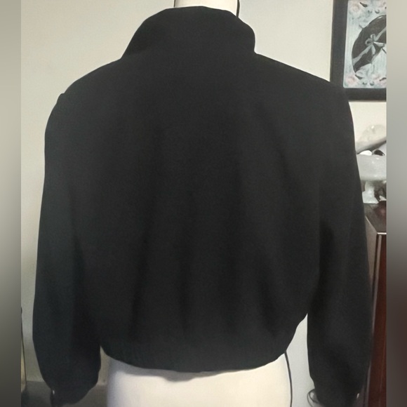 Vintage 80s Bill Blass Blassport Black Wool Bomber Jacket - Picture 7 of 7